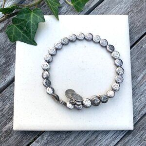 Alex and Ani – Vintage Sixty-Six Metallic Pebble Beaded Bangle - Silver Finish